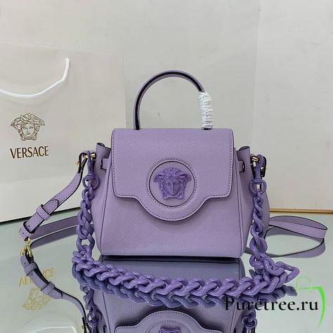 VERSACE | La Medusa Small Handbag Purple size 20x10x17 cm - puretree.ru