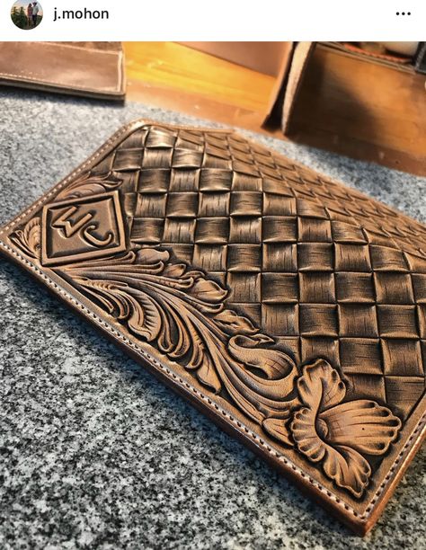 Tooled Wallet Mens, Leather Roper Wallet, Roper Wallet Tooling Pattern, Roper Wallet, Tooled Wallet, Custom Leather Work, Leather Artist, Leather Working Patterns, Leather Designs