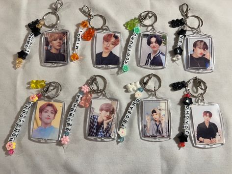 Ateez Phone Charm, Ateez Diy Ideas, Ateez Crafts, Ateez Keychain, Ateez Bracelet, Baekhyun Candy, Kq Entertainment, Freebie Ideas, Kpop Freebies