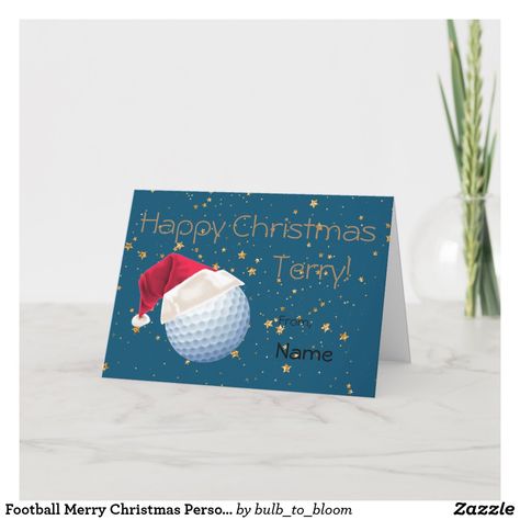 Football Merry Christmas Personalized For Him Holiday Card Golf Christmas Cards, Golf Funny, Golf Christmas, Christmas Golf, Merry Christmas Funny, Christmas Cards Zazzle, Christmas Holiday Cards, Christmas Card Design, Christmas Card Holders