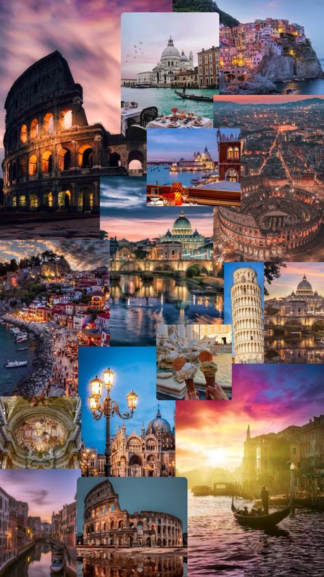 Italia Aesthetic, Vision Board Project, Vision Board Collage, Travel Collage, Dream Vacations Destinations, Travel Wallpaper, Aesthetic Collage, Travel Aesthetic, Vacation Destinations