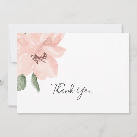 Thank You Card Design, Custom Thank You Cards, Watercolor Greeting Cards, Seni Cat Air, Lettering Styles, Diy Stationery, Card Birthday, Watercolor Flower, Watercolor Cards