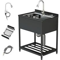 Garage Sink, Freestanding Sink, Stainless Steel Utility Sink, Garage Laundry Rooms, Garage Laundry Room, Sink Replacement, Garage Laundry, Laundry Room Sink, Pull Out Faucet