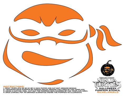 Carve your very own tubular #TMNTmovie jack-o'-lantern this #Halloween using this stencil! Ninja Turtles Pumpkin, Tmnt Pumpkin, Teenage Mutant Ninja Turtles Halloween, Turtle Pumpkin, Ninja Turtle Pumpkin, Ninja Turtle Costume, Teenage Turtles, Pumpkin Stencils, Pumpkin Template