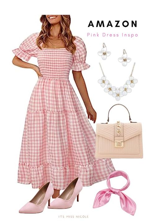 Its Miss Nicole's Amazon Page Barbie Inspired Outfits Pink, Pink Dress Classy, Barbie Inspired Dress, Classy Pink Dress, Pink Dress Barbie, Pink Barbie Dress, Pink Dress Outfit, Pink Dress Fashion, Pink Dress Outfits