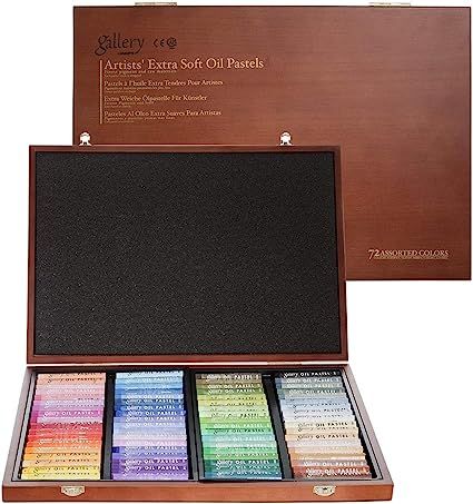 Mungyo Gallery Soft Oil Pastels Wood Box Set of 72 - Assorted Colors by Mungyo Gallery : Amazon.ca: Home Oil Pastel Techniques, Drawing Instruments, Oil Pastel Paintings, Be Rich, Pastel Paper, Oil Pastels, Wooden Case, Wood Box, Pastel Painting