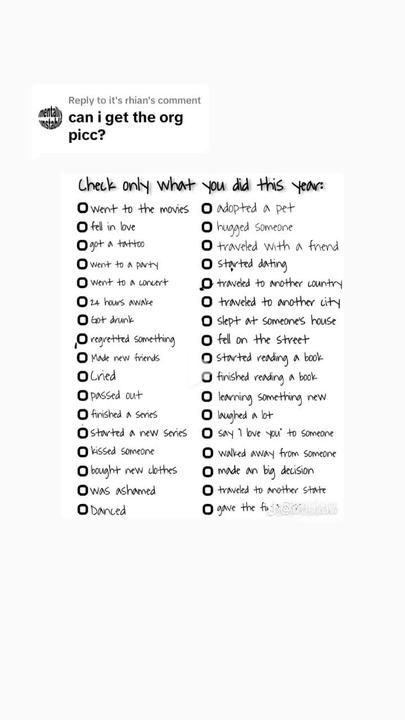 Things I Did This Year Checklist 2023 Tiktok, What You Did This Year, Put A Finger Down Questions Tik Tok, Check Only What You Did This Year List, Check What You Did This Year, Check Only What You Did This Year Tiktok, Check Only What You Did This Year, Tiktok Hashtag List 2023, Check What You Did This Year Checklist