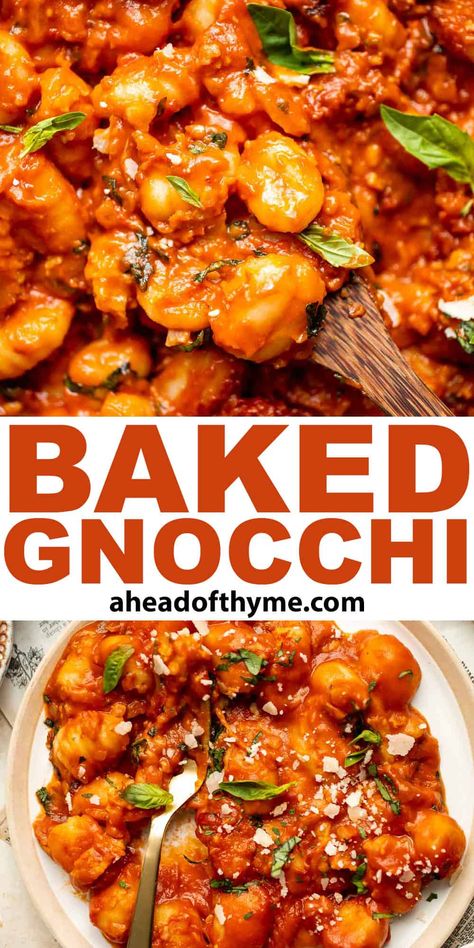 Baked Gnocchi Vegetarian Gnocchi, Gnocchi Bolognese, Quick And Easy Comfort Food, Gnocchi Recipes Easy, Bolognese Pasta, Baked Gnocchi, Healthy Beef Recipes, Healthy Meat Recipes, Healthy Beef