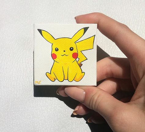 Pokemon Canvas Painting, Pikachu Painting, Quote Drawings, How To Draw Roses, Painting Pokemon, Teddy Drawing, Splatter Paint Canvas, Pokemon Artwork, Cartoon Paintings