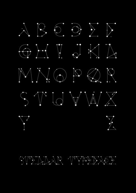 A typeface inspired by the stars and their beautiful constellations. Star Letters Fonts, Types Of Stars, Star Lettering, Star Letters, Inspiration Typographie, Writing Fonts, Modern Typeface, Typography Alphabet, 타이포그래피 포스터 디자인