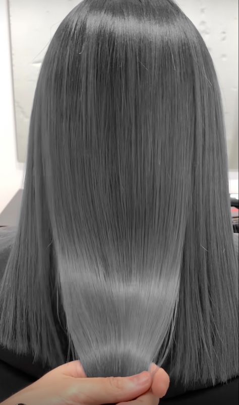 Dark Platinum Hair, Steel Gray Hair, Dark Gray Hair Color, Dark Grey Hair Dye, Straight Gray Hair, Slate Grey Hair, Grey Hair Colour, Charcoal Grey Hair, Gray Hair Dye