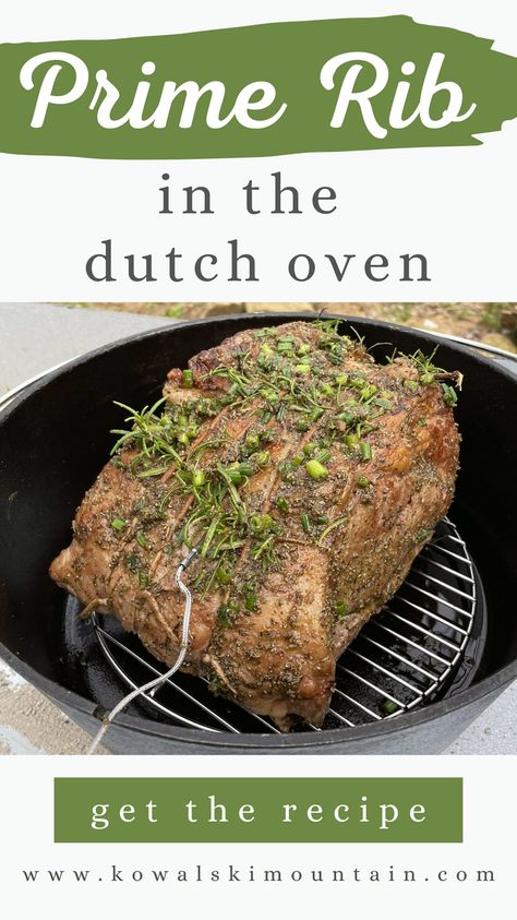 Prime Rib In Dutch Oven, Prime Rib Dutch Oven, Prime Rib Roast In Dutch Oven, Prime Rib Roast Dutch Oven, Prime Rib Dutch Oven Recipes, Dutch Oven Rib Roast, Dutch Oven Prime Rib Roast, Roast In Dutch Oven, Dutch Oven Ribs