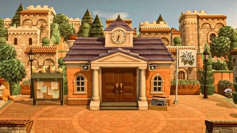 Acnh Victorian Island, Animal Crossing Town Hall, Acnh Castle, Acnh Rooms, Acnh Entrance, Royal Theme, Acnh Designs, Island Theme, Animal Crossing Villagers