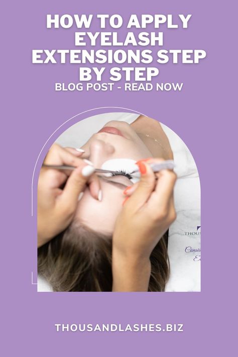 HOW TO APPLY EYELASH EXTENSIONS How do you apply eyelash extensions? How to apply lash extensions faster? Eyelash extensions are one of the most popular forms of beautification nowadays. When it comes to applying them, time, dedication, and a lot of practice are essential, especially when you're just starting as a lash artist. Eyelash Extension Process, Applying Lash Extensions, Lash Extensions How To, How To Apply Lash Extensions, Eylure Lashes, Lash Extension Training, Lash Salon, Perfect Eyelashes, Lash Extensions Styles