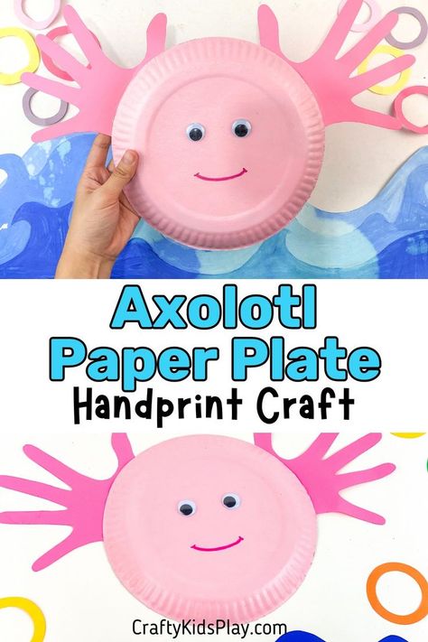 endangered species craft Axolotl Crafts Preschool, Axolotl Crafts For Kids, Axolotl Birthday Party Ideas, Pond Life Crafts, Axolotl Crafts, Amphibians Preschool, Axolotl Craft, 5th Grade Crafts, After School Activities For Kids