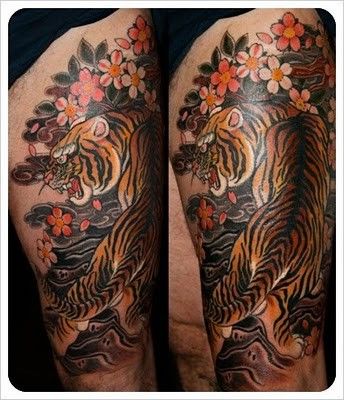 Japanese tiger half sleeve Japanese Tiger Sleeve Tattoo, Japanese Tiger Sleeve, Tiger Sleeve Tattoo, Tattoes Idea, Half Sleeve Tattoos Color, Tattoos Tiger, Tattoos Nature, Inspiring Quote Tattoos, Tiny Finger Tattoos