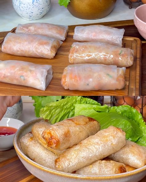 Chicken Rice Paper Wraps, Chicken Spring Roll Recipe Rice Paper, Spring Rolls Recipe Rice Paper, Chicken Spring Roll Recipe, Chicken Rice Paper Rolls, Crunchy Vegetables, Chicken Spring Rolls, Homemade Flatbread, Vegetable Spring Rolls