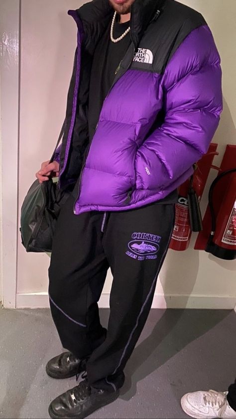 Feeling Grapey - Purple Corteiz - Purple North Face - Black AF1 Nike Purple Outerwear For Streetwear, Purple Power Ranger, Purple Jacket Outfit, North Face Puffer Jacket Purple, Black Af1, North Face Purple Jacket, Purple Northface, Cat Pillar, Purple Puffer Jacket