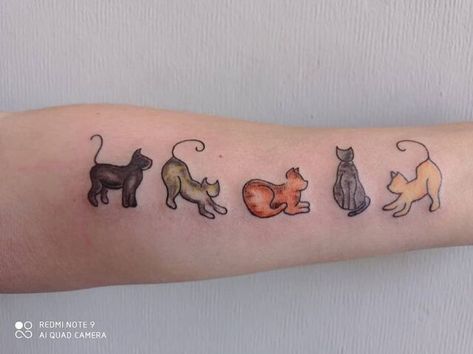 Multiple Cats Tattoo, Cat Heaven Tattoo, Kitten Memorial Tattoo, Cat Silloute Tattoo, Cat Ankle Tattoo, Cat And Book Tattoo, Floral Cat Tattoo, Aaa Tattoo, Small Cat Tattoo