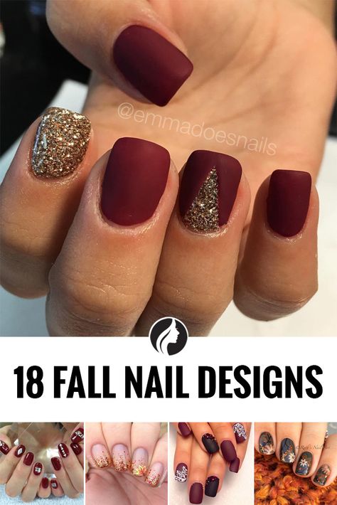 18 Must Try Fall Nail Designs and Ideas September Nails Art, November Nail Designs, Simple Fall Nails, December Nails, September Nails, November Nails, Lovely Nails, Nail Stuff, Nail Envy