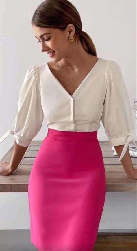 Classy Work Outfits, Stylish Work Outfits, Elegantes Outfit, Formal Outfit, Professional Outfits, Business Casual Outfits, Work Attire, White Blouse, Office Outfits