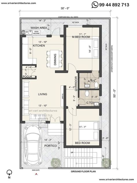 30 X 40 House Plans 2 Story, 20 By 50 House Plans, 30x40 House Plans North Facing, North Facing House Elevation G+1, Double Story House Design, Smart House Plans, Practical House, 30x50 House Plans, 20x30 House Plans