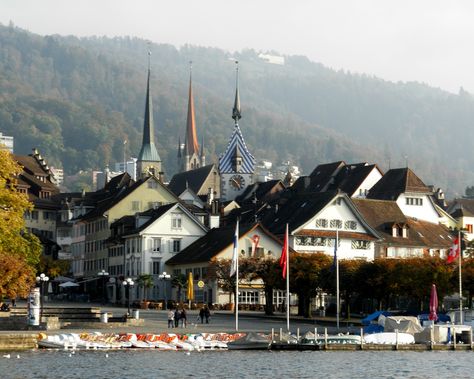 Zug Old Town, Lake Zug, Switzerland Zug Switzerland, Swiss Travel, Visit Switzerland, Places In Europe, Switzerland Travel, Beaux Villages, Northern Italy, Western Europe, Countries Of The World