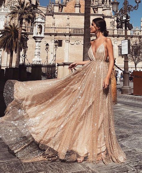 Prom Dresses Gold, Prom Dresses Sparkly, Dresses Gold, Long Evening Dresses, Plus Size Prom, Backless Prom Dresses, Plus Size Prom Dresses, Party Gowns, Spaghetti