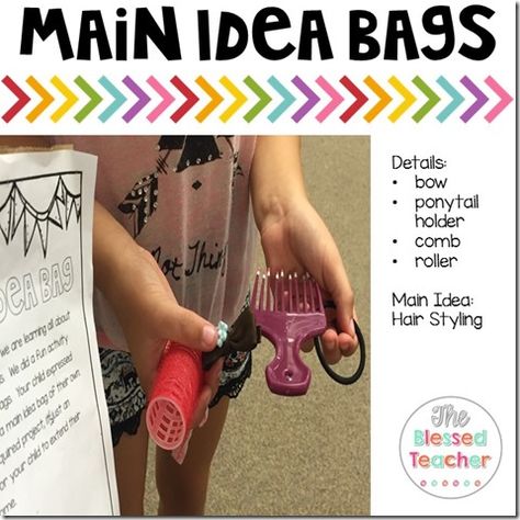 What' s The Main Idea? {FREEBIE} ...Main idea bags are such an awesome idea! 1st Grade Main Idea Activities, Main Idea And Details Anchor Chart, Main Idea Key Details Anchor Chart, Main Idea Supporting Details, Main Idea And Details Anchor Chart 1st, Main Idea And Key Details First Grade, Reading Main Idea, Teaching Main Idea, 2nd Grade Ela