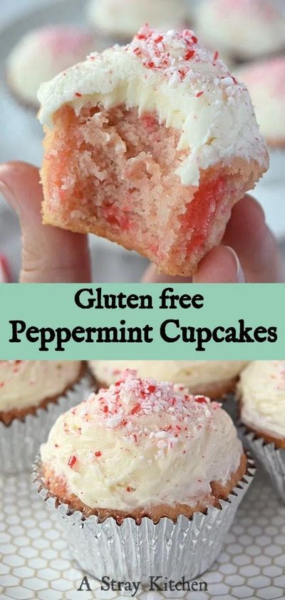 Gluten Free Desserts Christmas, Christmas Desserts Gluten Free, Candy Cane Cupcakes, Gf Cupcakes, Gluten Free Christmas Desserts, Desserts Gluten Free, Peppermint Cupcakes, Gluten Free Candy, Gluten Free Holiday