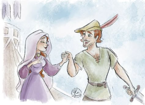 Robin Hood And Maid Marian Fanart, Robin Hood Art, Robin Hood And Maid Marian, Disney Characters As Humans, Disney Robin Hood, Robin Hood Disney, Maid Marian, Pop Culture Icons, Disney Nerd