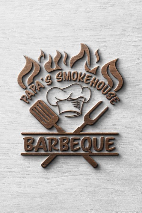 Logo Design for Southern BBQ restaurant. #logodesign #originallogo Bbq Restaurant Design, Bottle Design Water, Southern Bbq, Friends Cafe, Container Restaurant, Food Logo Design Inspiration, Logo Design Set, Food Logo Design, Bbq Restaurant