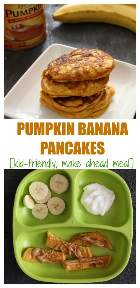 Pumpkin Banana Pancakes - Mom to Mom Nutrition Pumpkin Banana Pancakes, Grab N Go Breakfast, Fingerfood Baby, Mom To Mom, Food For Babies, Toddler Food Ideas, Prenatal Nutrition, Toddler Foods, Toddler Breakfast