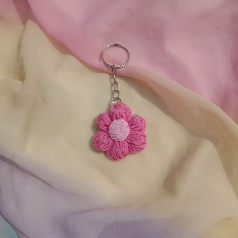 Handmade crochet puff flower keychain Puff Flower Keychain, Crochet Keychains, Puff Flower, Crochet Puff Flower, Flower Keychain, Handmade Crochet, Keychains, Crochet, Flowers