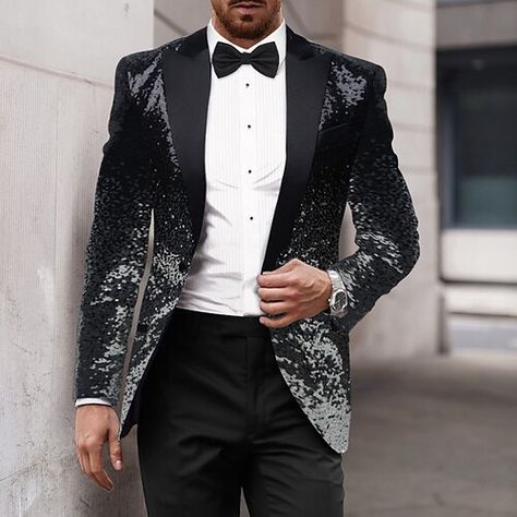 Sparkle Jacket, Party Jackets, Sequin Blazer, 70s Disco, Polyester Jacket, Tuxedo Suit, Tuxedo For Men, Vestidos Prom, Wedding Suits Men