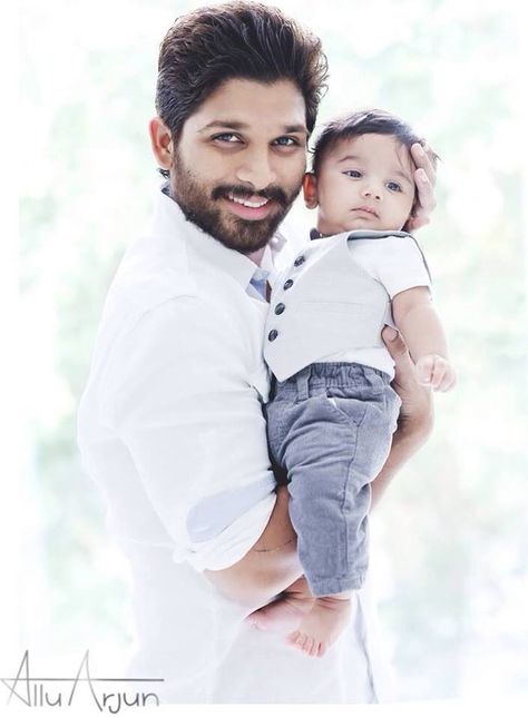 Allu Arjun with his son Ayaan Allu Arjun Photos, Baby Holiday Photos, Allu Arjun Wallpapers, Allu Arjun Images, Marriage Photos, Newborn Baby Photoshoot, Allu Arjun, Bollywood Outfits, India People