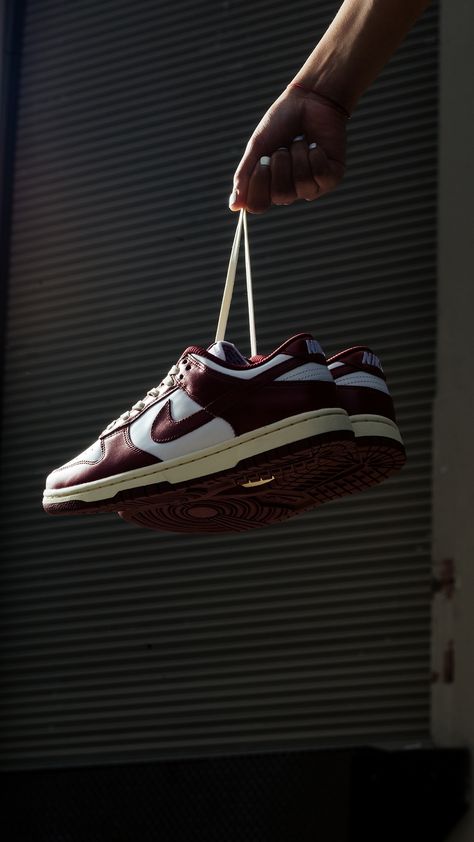 The Nike Dunk Low Women's 'Team Red'—releasing this Friday, 4/21. Enter the draw: https://feature.com/products/nike-womens-dunk-low-prm-white-team-red-coconut-milk Sneaker Picture Ideas, Sneakers Fashion Photography, Team Red Dunks, Photoshoot Shoes, Nike Photography, Shoe Pictures, Sneakers Instagram, Shoe Pic, Raw Photography