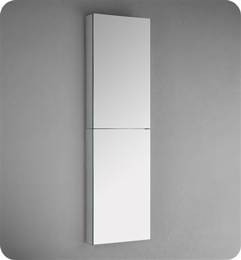 Fresca 15" Wide x 52" Tall Bathroom Medicine Cabinet with Mirrors Hidden Medicine Cabinet, Glass Shelves Kitchen, Wide Bathroom, Luxe Bathroom, Tall Bathroom, Condo Ideas, Spa Like Bathroom, Bathroom Furniture Vanity, Tempered Glass Shelves