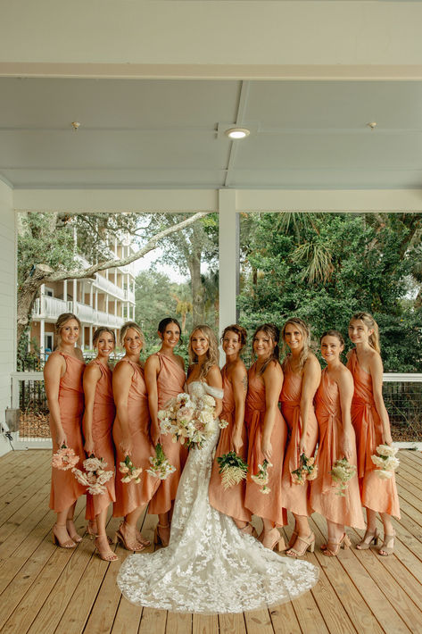 Something White Bridal Boutique real bride Cyrena + Andrew 9.2.23 Gown: Casablanca Resort: The Venue at Beach Weekend Photographer: Mikayla West Photography https://www.somethingwhitebridalboutique.com Coral Bridesmaid Dresses Beach, Bridesmaid Dresses Beach, Something White, Coral Bridesmaid, Beach Bridesmaid Dresses, Coral Bridesmaid Dresses, Beach Weekend, Dresses Beach, White Bridal