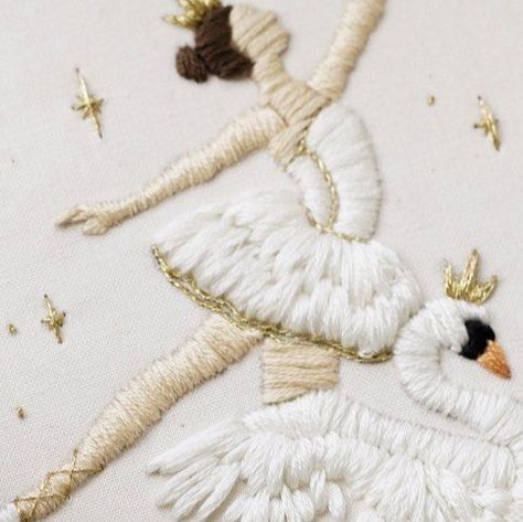 Magnus & Quill Embroidery on Instagram: "I’ve said it before, but embroidery is my most precious and dear for of self care. Nothing is better than picking up a needle and zoning in on a hoop and forgetting the time! Super happy to release this brand new Swan Ballerina pattern! This pattern was meant to pair with my nutcracker designs, and I’m happy to hang them side by side on the hoop wall! I’m also tempted to stitch that swan on its own 3” ornament for the Christmas tree 🙈 Hope everyone is having a wonderful, stitching filled weekend! Available as a PDF Digital Download on Etsy, this Pattern includes: 🎄Step By Step instructions (with photos of the actual pattern being stitched) 🎄Colour Guide (dmc) 🎄Supply List (including needle size, hoop size, best fabric to use) 🎄YouTube Tutorials Nutcracker Ballet Embroidery, Ballerina Embroidery Patterns, Embroidery Ballerina, Swan Embroidery Design, Ballet Embroidery, Nutcracker Embroidery, Swan Embroidery, Chirstmas Gifts, Swan Ballerina