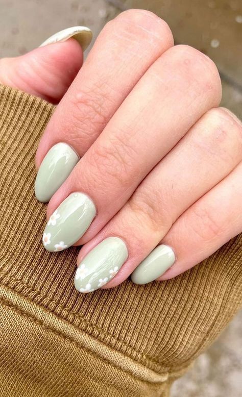 Almond Acrylic Nails Designs, Pearl Nail Art, Mint Green Nails, Mint Nails, Bauch Tattoos, White Tip Nails, Trend Nails, Green Acrylic Nails, Green Nail Art