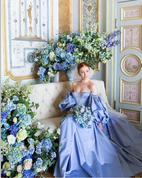 ❁give me a follow:) Blue Wedding Gowns, Teuta Matoshi, Bridgerton Inspired, Cotswolds Wedding, English Wedding, Countryside Wedding, Victorian Wedding, Blue Wedding Dresses, My Dress