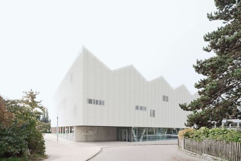 Terrace Extension, Roof Landscape, Metal Lattice, Sport Center, Sports Centre, Concrete Cover, Metal Facade, Glazed Walls, Sports Center