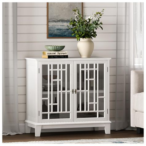 PRICES MAY VARY. Modern Coastal Design：This buffet cabinet features a glass-decorated door design that is translucent and artistic. Glass decorative doors are both beautiful and practical,combining modern charm with classic appeal,alongside white sideboards and solid wood cabinets Large Storage：The sideboard cabinet measures 31.5 inches long,15.8 inches wide,and 30 inches high.It features two independent spaces separated by a middle partition,maximizing storage capacity and providing ample room White Living Room Ideas Modern, Glass Door For Kitchen, Farmhouse Accent Cabinet, Door For Kitchen, Dining Room White, Decorative Doors, Curio Cabinets, Cabinet With Storage, Dining Room Cabinet