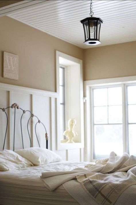 Ask Maria: I Don't Like all 4 Walls of my Painted Room, HELP! Benjamin Moore Shaker Beige, Shaker Beige, Benjamin Moore Paint Colors, Beige Paint Colors, Best Bedroom Colors, Fresh Bedroom, Paint Color Ideas, Home Bunch, Condo Decorating