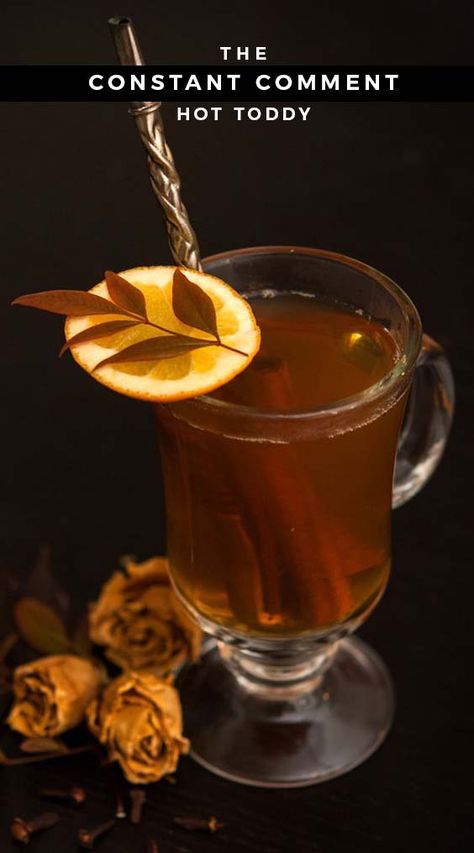 This hot toddy is made with orange-spiced Constant Comment tea and flavored with just a few cinnamon sticks and cloves. This classic whisky cocktail with an autumn-tea twist will warm your soul and sooth your sniffly nose. Spiked Apple Cider, Toddy Recipe, Hot Toddies Recipe, Hard Apple Cider, Easy Thanksgiving Recipes, Whisky Cocktails, Cider Cocktails, Seasonal Cocktail, Sour Cocktail