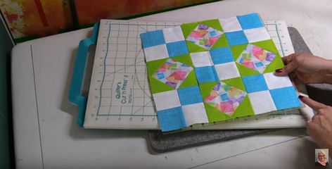 Square Up Quilt Blocks, How To Square Up Quilt Blocks, Squaring Up Quilt Blocks, No Cut No Trim Block In A Block, How To Square Up A Quilt Block, Quilt Hacks, Quilting Tricks, Quilt Tricks, Snowman Quilts