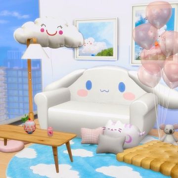 Sims 4 Cc Hello Kitty Bed, Cinnamon Roll Sanrio Sims 4 Cc, Sims4 Furniture Cc Bed, Cinamoroll Sims 4 Cc, Sims 4 Loveseat Cc, Sims 4 Cc Sanrio Patreon, Sims 4 Sanrio Cc Furniture, Sims 4 Sanrio Furniture, Sims 4 Cc Furniture Sanrio