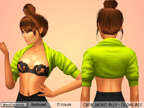 MahoCreations' Ally Crop Jacket - Accessory Glitter Eyebrows, Sports Party Outfit, Cc Sims4, Sims 4 Cc Skin, Sims4 Clothes, Eyebrow Piercing, Female Shorts, Sims Community, Sims 4 Cc Finds