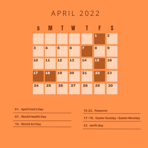 Calendar Instagram Post, World Art Day, World Health Day, Health Day, Single Image, Instagram Post Template, Post Design, Text Effects, Post Templates